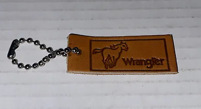 Vintage Wrangler Brand Jeans Leather Keychain AD Mustang Horse Key Fob • $14.59