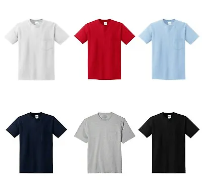 100% Combed Cotton Heavy Weight 6 Oz Pocket Men's T-Shirts Sizes M-L-XL  NWT • $9.99