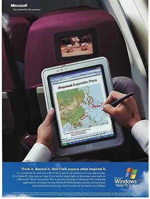 2004 Microsoft Windows XP Tablet PC Edition Japan Expansion Plan Print Ad/Poster • $11.90