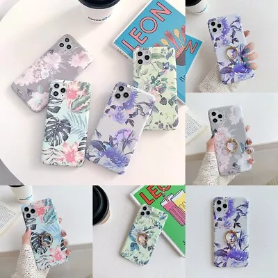$11.99 • Buy Case For IPhone 14 13 12 11 Pro Max XS XR 8 7 Plus Purple Flower With Ring Cover