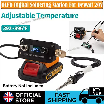 Soldering Station Iron T12 Console OLED Digital For Dewalt 18v Battery Portable • £54.83