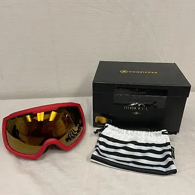 VonZipper Feenom Snow Sport Goggles Red Satin W/ Copper Chrome Lens *BLEM* • $90