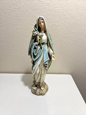 Blessed Virgin Mary Mother Madonna Lilies Garden Statue • $50