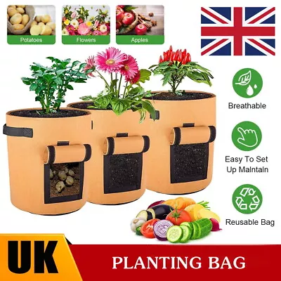 4/8x Plant Grow Bags Potato Fruit Vegetable Garden Planter Growing Bag 10 Gallon • £4.49