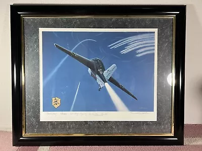 Me-163 Rocket Plane Framed Print Signed By Spate & Opitz Messerschmitt B-17 • $495