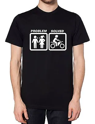 £14.99 • Buy Motocross Problem Solved T Shirt Funny Present Tee Men Women Motorbike Racing