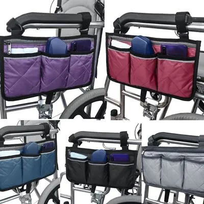 1PC Outdoor Wheelchair Side Pouch Storage Bag Armrest Pocket Organizer Holder AU • $13.03