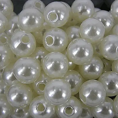 £2.25 • Buy Wedding Sewing QUALITY Acrylic FAUX PEARLS  IVORY Pearl Beads 3 4 5 6 8 10mm
