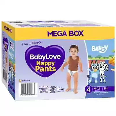 Babylove Bluey Design Toddlers Size 4 (9 - 14 Kg) 84 Nappy Pants • $59.99