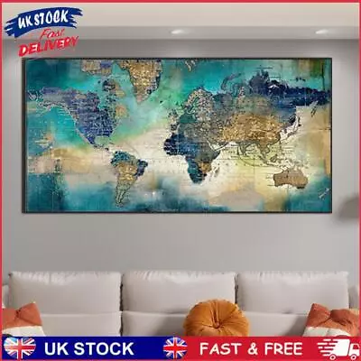 Map Abstract Oil Paint By Numbers Canvas DIY Coloring Picture Home Decorations • £10.59