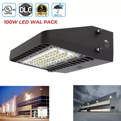 LED Wall Pack Lights 100W 13000LM Commercial Outdoor Security Lighting 5000K • $88.88