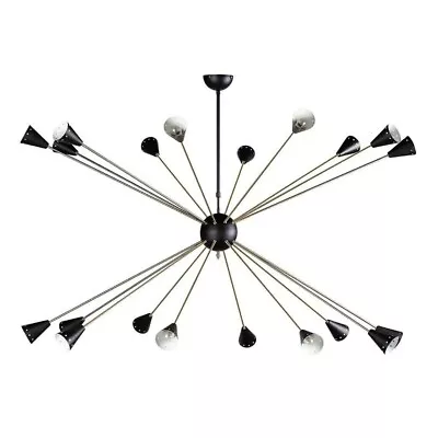 Mid Century Style 20 Arm Lights Brass Sputnik Chandelier Ceiling Light Fixture • $501.39