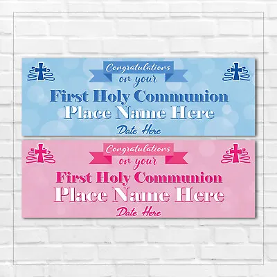 2 Personalised First Holy Communion Banners - Congratulations • £3.69