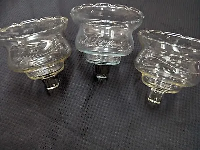 Homco Home Interiors Small Wheat Etched Votive Glass Cups Lot 3  • $18.99