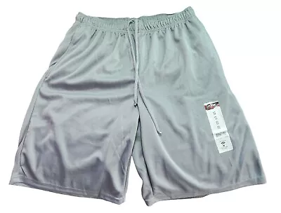 New Mens Zone Pro Athletic Shorts Light Gray Drawstrings Pockets Sm • $8.50