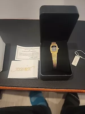 Vintage Xavier Masterpiece Diamond Women’s Quartz Watch Gold Tone New Battery • $129.99