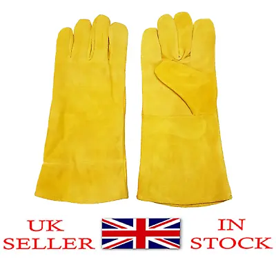 Welding Gloves Welders Gauntlets For BBQ | Oven | TIG | MIG | (FREE P&P IN UK) • £8.99
