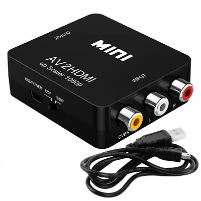 $9.98 • Buy RCA To HDMI Converter Adapter AV 1080P For TV Audio Video Composite CVBS AV2HDMI