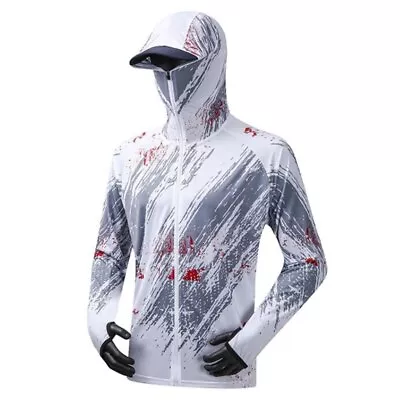 Fishing Hoodie With Mask Sunscreen Sun Protection Clothes Breathable Quick Dry • $18.98