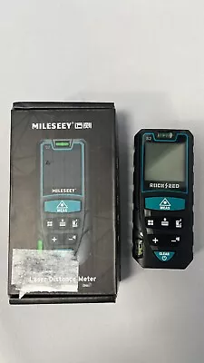 MILESEEY Laser Distance Meter 50M/165ft RockSeed IP54  With 2 Bubble Levels • £21.99