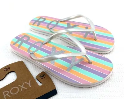 New ROXY Starfish V Size 6 Multi-Color PVC Women's Flip Flops • $19.99