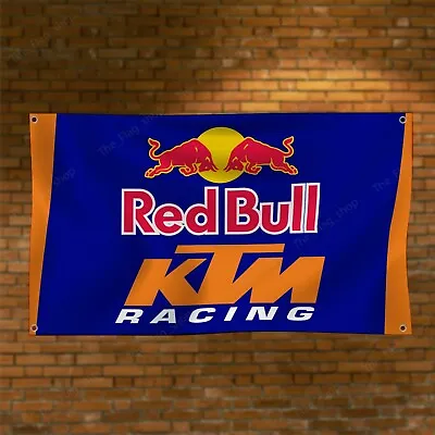 Red Bull KTM Racing 3X5Ft Flag Workshop Banner Man Cave Garage Wall Decor Sign • $14.95