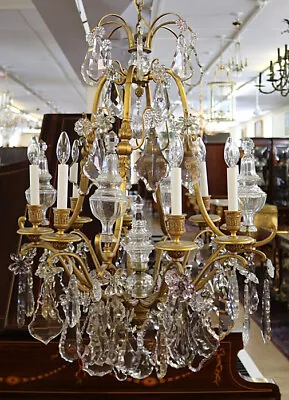 ~19thc French Louis XV Versailles Bronze & Crystal Chandelier Attrib. Baccarat~ • $18850