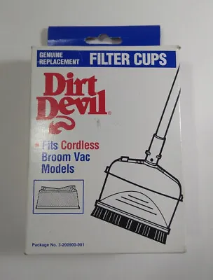 $6.99 • Buy Dirt Devil Cordless Broom Vac Models Filter Cups Refill 2 Pack No. 3-200900-001