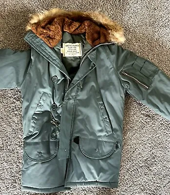 Vintage Military Arctic Parka N3B Flight Fur Hood Jacket Size X-Small Excellent  • $129.99