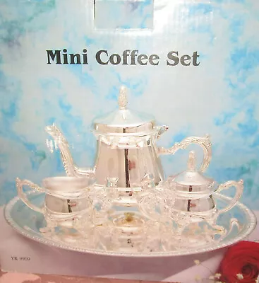 VTG MINI CHILD'S Size SILVER PLATED COFFEE TEA 4 PIECE SET YK 9909 NEW In BOX • $24.99