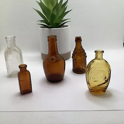Vintage Miniture Glass Bottles. Lot Of 5 • £19.28