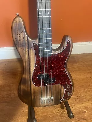 Custom P Style Bass Guitar. Burnt Finish Made In The UK. • £225