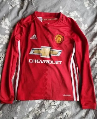 Adidas Manchester United Football Shirt Long Sleeve Home IBRAHIMOVIC #9 9-10Y • £19.99