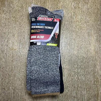 3-Pack Dickies Steel Toe Wool Blend Performance Thermal Crew Socks Gray/Black • $12.97