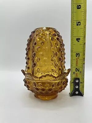 Vintage Fenton Hobnail Amberina Glass Fairy Candle Lamp Gorgeous Fast Ship • $44.99