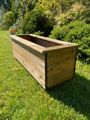 Trough Rectangle Wooden Garden Planter Extra Deep Large Raised Quality Planter • £59.99