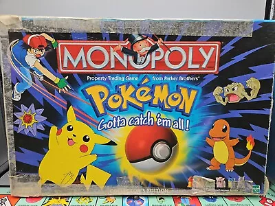 Vintage Monopoly Pokemon Collector Edition Game 1999 Hasbro Incomplete Read • $19.95