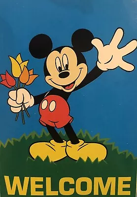 Disney Mickey Mouse Welcome Flower Garden Spring Applique Large Yard Flag New • $44.87