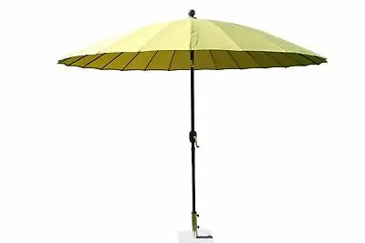 2.7M Wide Shanghai Garden Parasol Umbrella In Lime Green With Tilt And Crank • £49.99