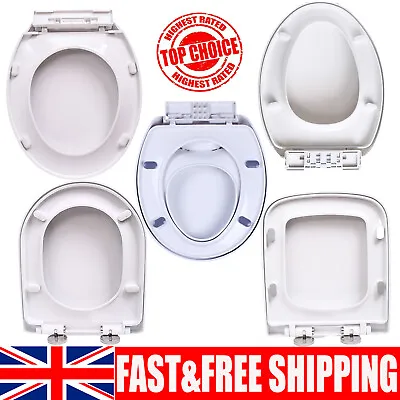 Luxury Toilet Seat Soft Close O/D/S/M/V Shape With Top Fix Hinge Easy Clean UK • £12.60