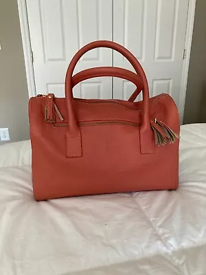 Vittoria Napoli-Pebbled Leather Coral Color Handbag • $41.95