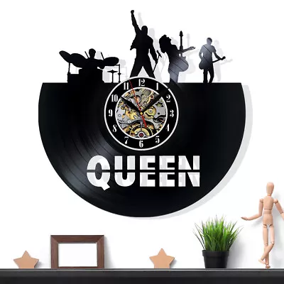 Queen Band Vinyl Record Wall Clock Gift Surprise Ideas Friends Birthdays Decor • $16.97