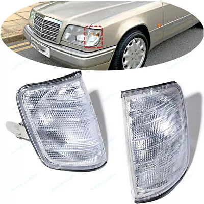 $81.77 • Buy Pair Clear Front Turn Signal Corner Light For Mercedes W124 E E320 E500 1985-95