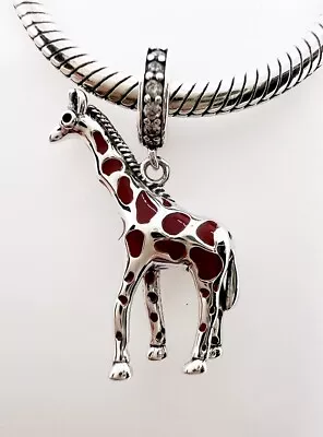 Giraffe Dangle Charm Animal Zoo Safari Genuine 925 Sterling Silver 💖 • £18.95
