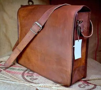 Men's Real Leather Vintage Laptop Messenger Shoulder Briefcase Satchel Bag • £28.80