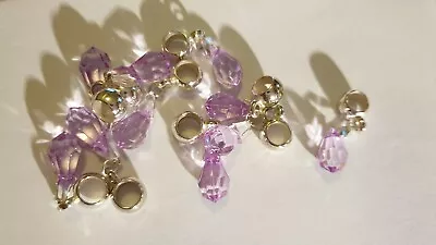 10 Purple Acrylic Tear Drops On Bails • £1.55