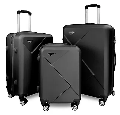 £114.99 • Buy Hard Shell Suitcase Lightweight ABS Cabin  Set 8 Wheel Travel Luggage Trolley