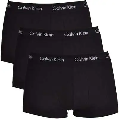 Calvin Klein Mens 100% Authentic CK 3 Pack Low Rise Trunk Boxer Black / Black • £29.99