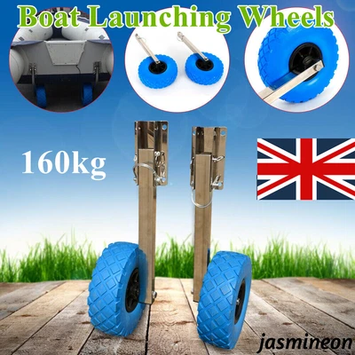 £69 • Buy Boat Launching Wheels For Yacht Inflatable Boat Kayak Dinghy Heavy Duty 150kg UK
