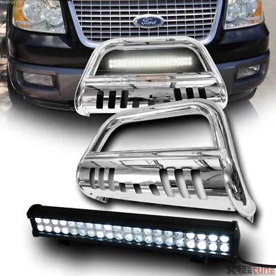 For 04-23 Ford F150 Chrome Steel Bull Bar Grille Guard+120W CREE LED Fog Light • $224